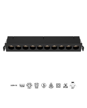 BLAU * FOCO EMPOTRAR 10L 24W  3000K NEGRO
